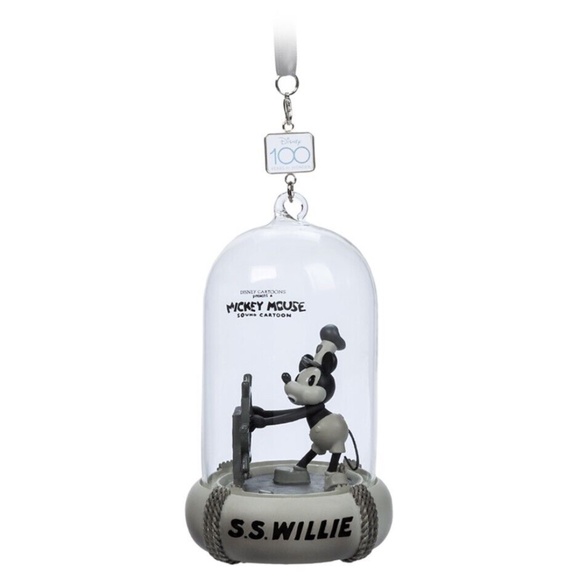 Disney Sketchbook Steamboat Willie Light And Sound 100 Years Ornament - NEW - Picture 1 of 3